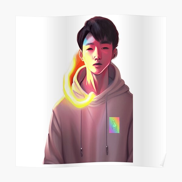 LOOKISM  | pink hoodie with finger heart Poster RB2112 product Offical lookism Merch