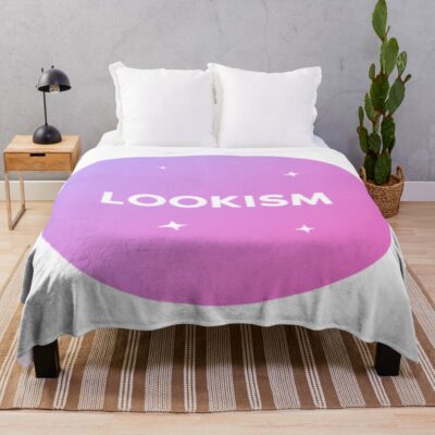 Lookism On Pink Background Throw Blanket