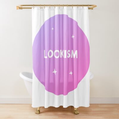 Lookism On Pink Background Shower Curtain