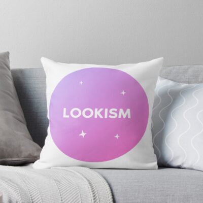 Lookism On Pink Background Throw Pillow